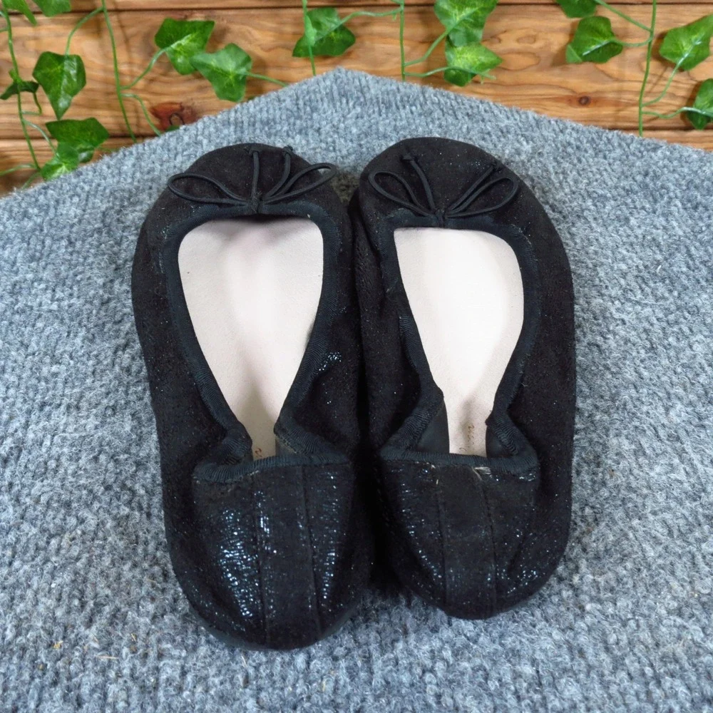 Ruby & Bloom‎ Girls Ballet Flat Dress Shoe Size 4.5 Black Glitter Bow Casual
